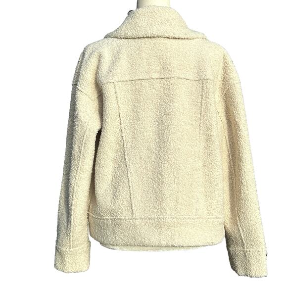 Marine‎ Layer Quebec Sherpa Jacket Womens Medium Antique White Oversized NWT - Picture 3 of 16